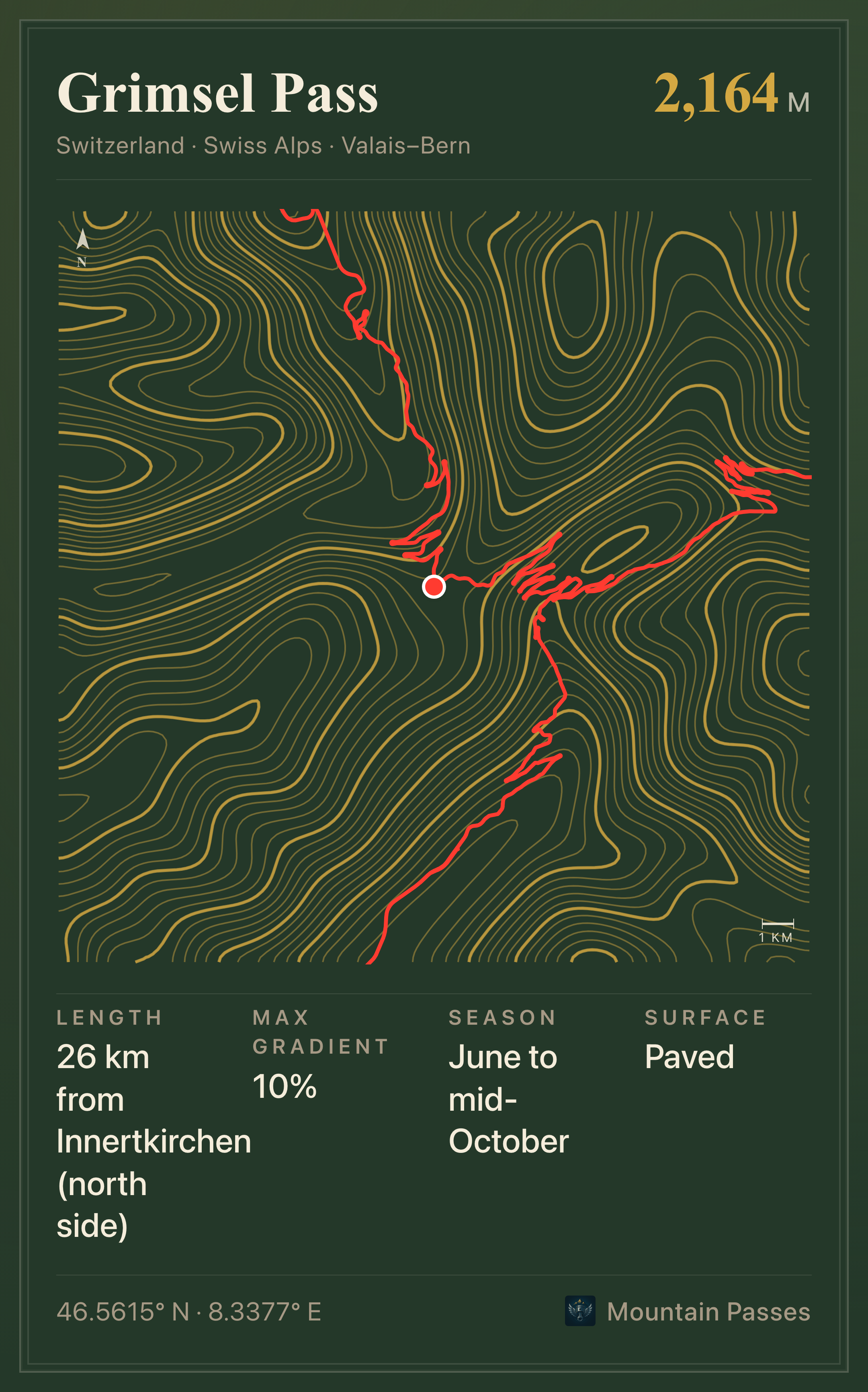 Topographic plate of Grimsel Pass