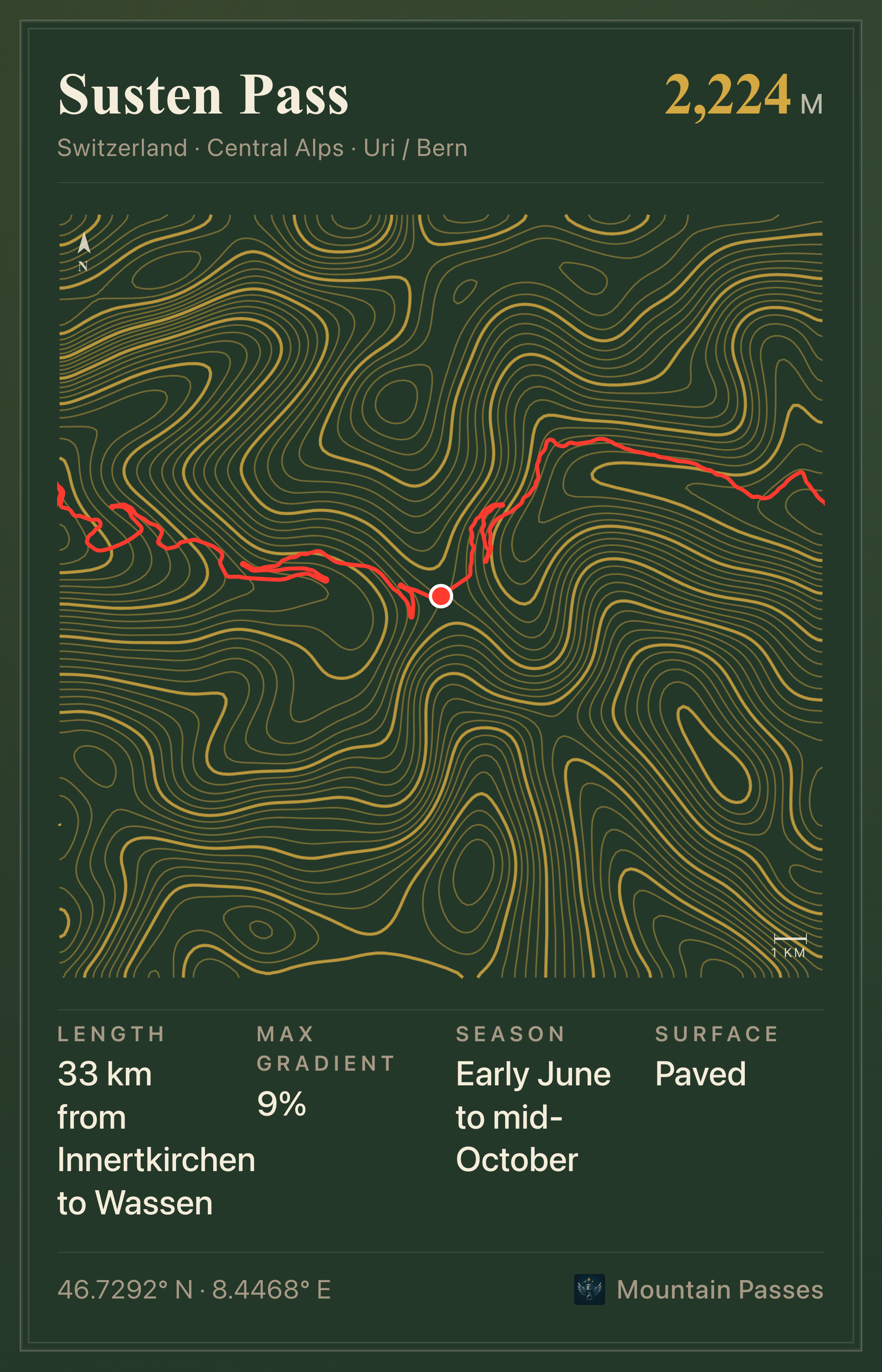 Topographic plate of Susten Pass