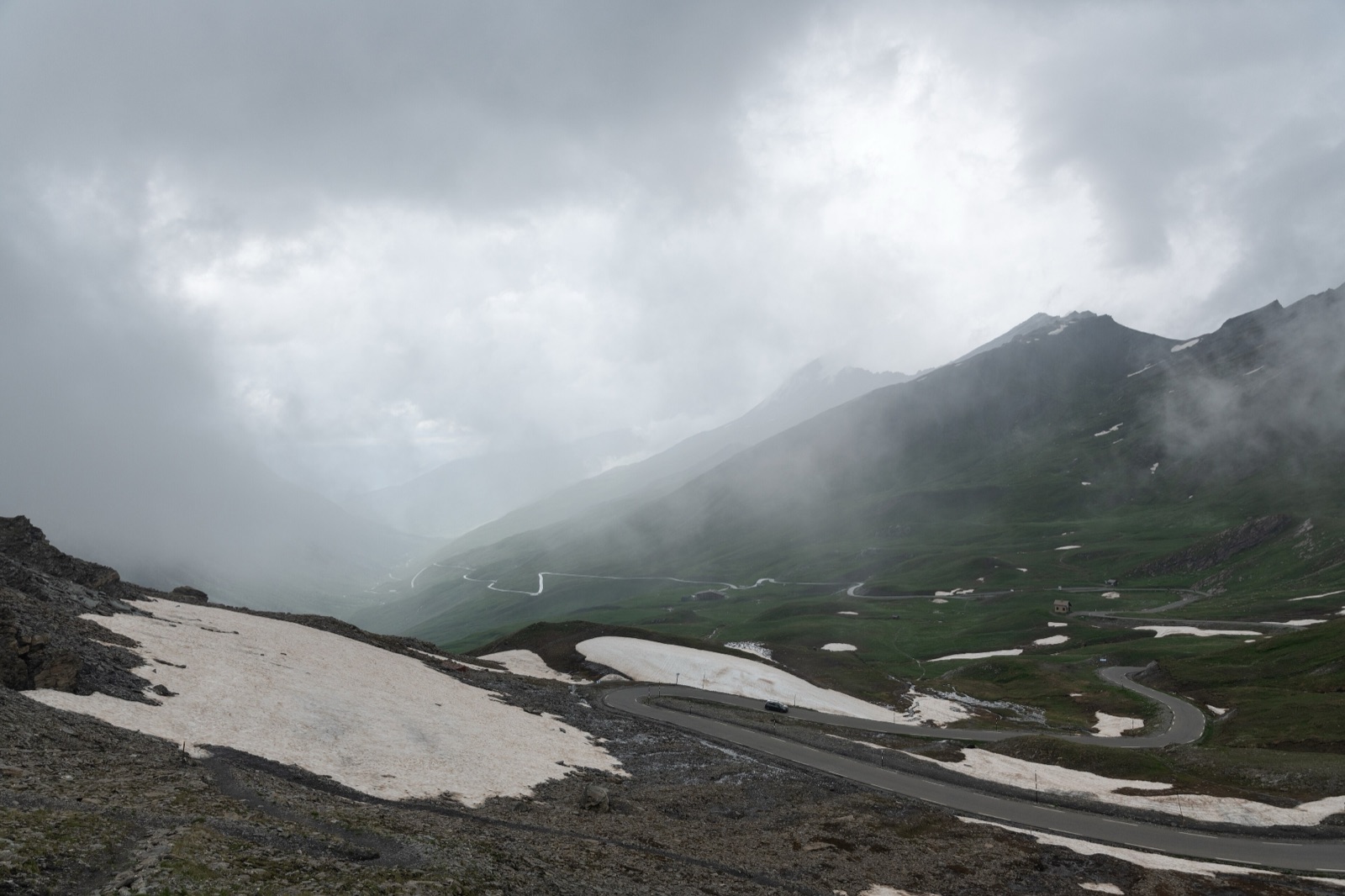 The Col Agnel road D205T climbing from Molines-en-Queyras on the French side