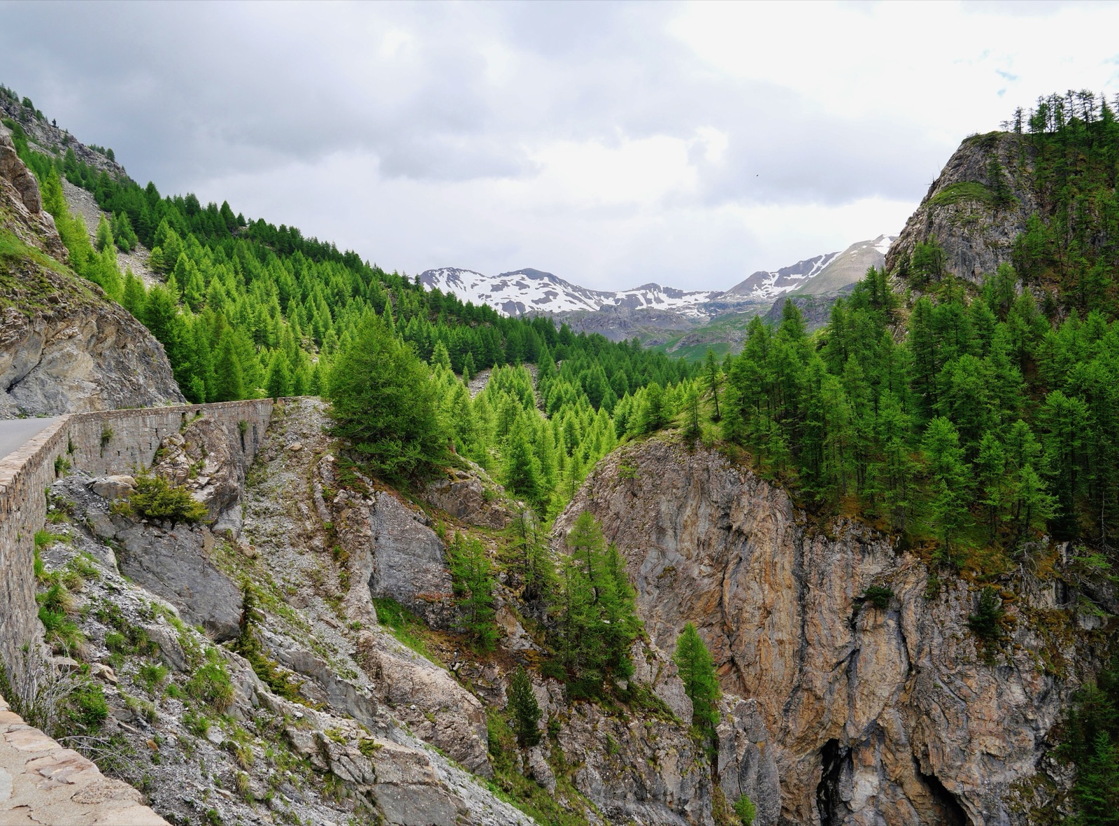 The winding road to the Col de la Bonette in the French Mercantour